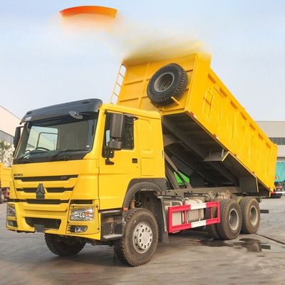 अच्छी कीमत 10 पहिया 371hp 6x4 इस्तेमाल किया 25 टन Howo डंप ट्रक कार्गो टैंक लंबाई के साथ 5.3-6.2M ऑनलाइन