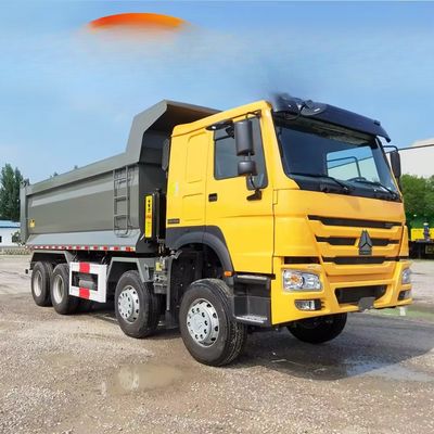 अच्छी कीमत Howo Euro 4 380hp 8x4 डंप ट्रक ZF8118 स्टीयरिंग सिस्टम और 50 टन क्षमता के साथ ऑनलाइन