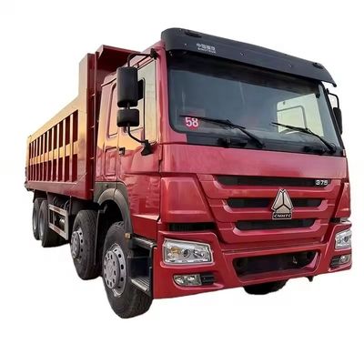 अच्छी कीमत 50 टन 12 पहियों का सिनोट्रक डंप ट्रक प्रयुक्त होवो 371 375 420 एचपी टिपर ट्रक 8X4 लाल ऑनलाइन